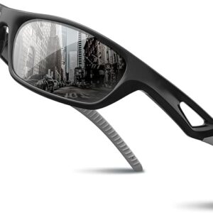 RIVBOS Polarized Sports Sunglasses Driving Sun Glasses Shades for Men Women Tr90 Frame for Cycling Fishing Running RB831